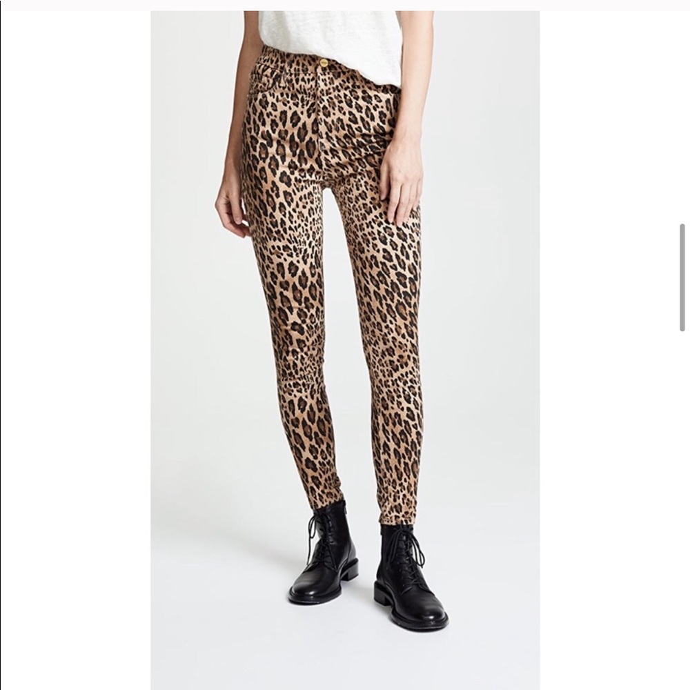 Frame Denim High Rise Leopard Print Jeans - Picture 7 of 16